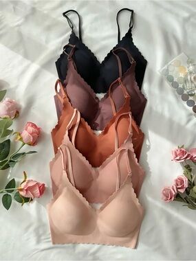5pcs Seamless Naked Feeling Bralette Set